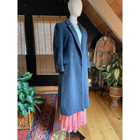 Vintage Wool Trench Coat Grey - Picture 8 of 8
